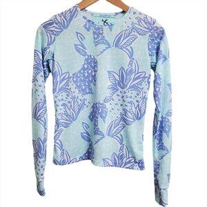HIHO Womens Top XS Long Sleeve UPF 50 Lightweight Peru Blue Pastel T-Shi…